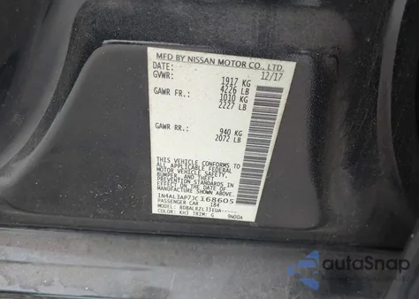 2018 Nissan Altima 2.5 Sl z USA, uszkodzony, nr VIN 1N4AL3AP7JC168605